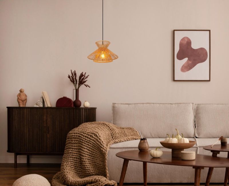 Lucide TASMAN - Závesné svietidlo - 1xE27 - Prírodné